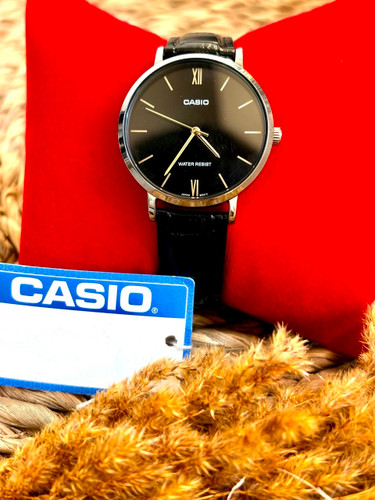 ساعت مچی زنانه - CASIO - کاسیو مدل LTP-VT01L-1B با بند چرم- واسه افراد خاص